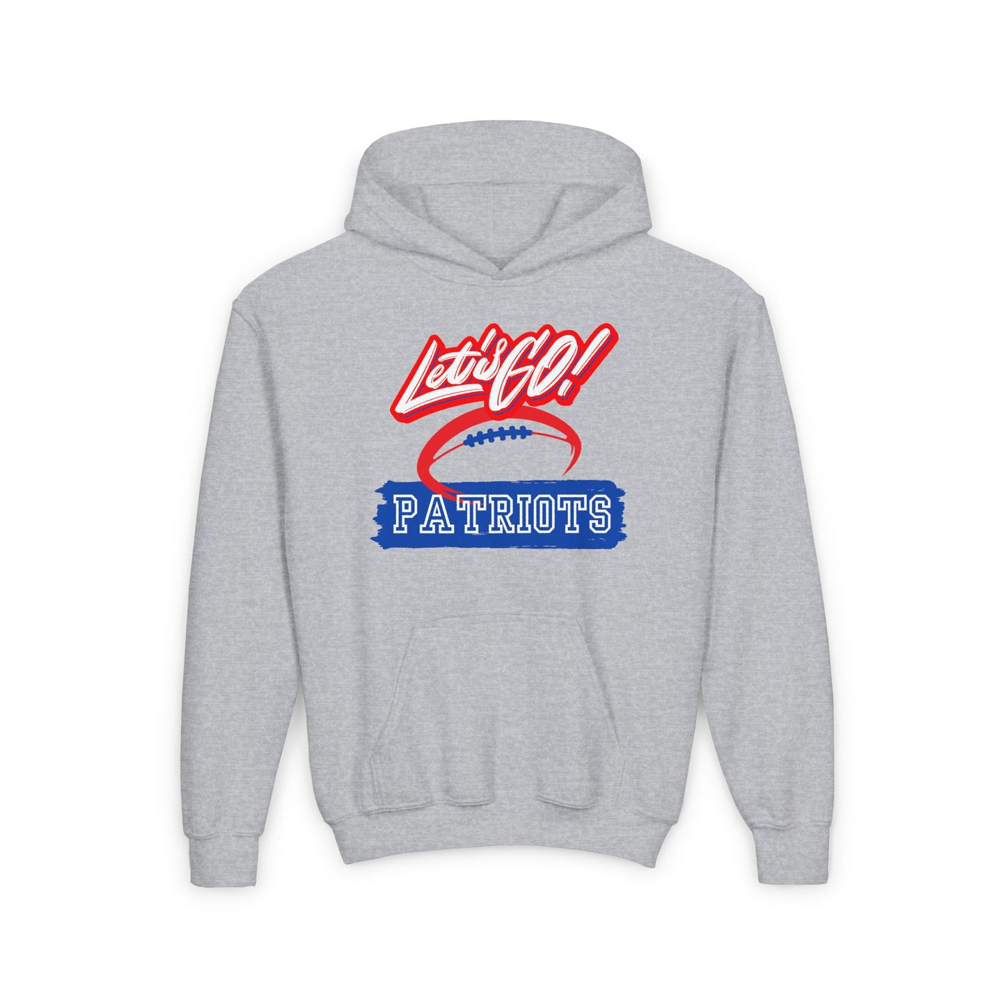 Youth Hooded Football Sweatshirt - Let's Go!