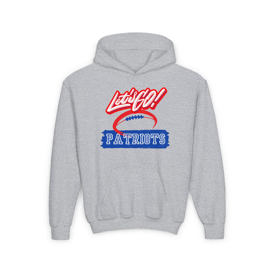 Youth Hooded Football Sweatshirt - Let's Go!